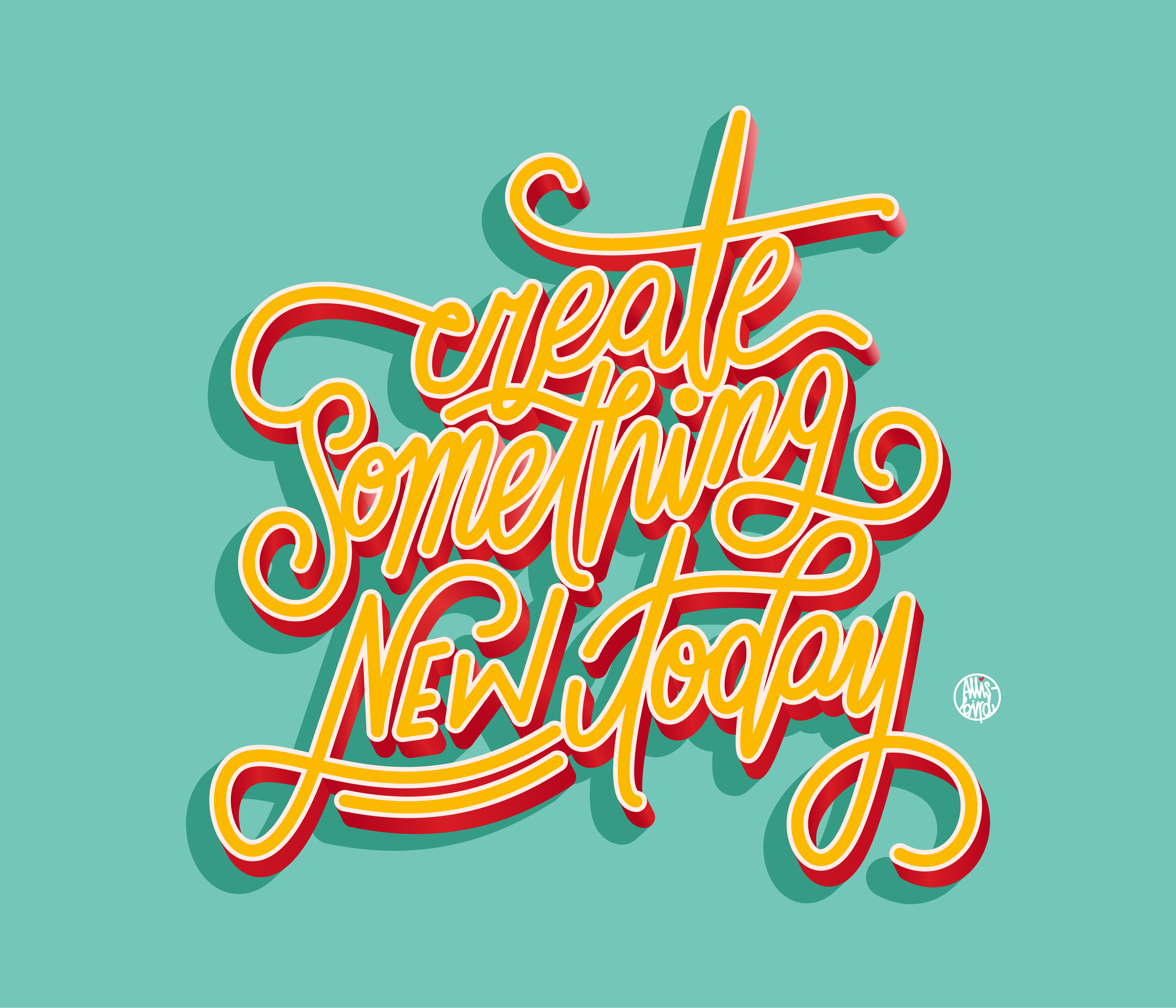 Typografie Illustration Create something new today