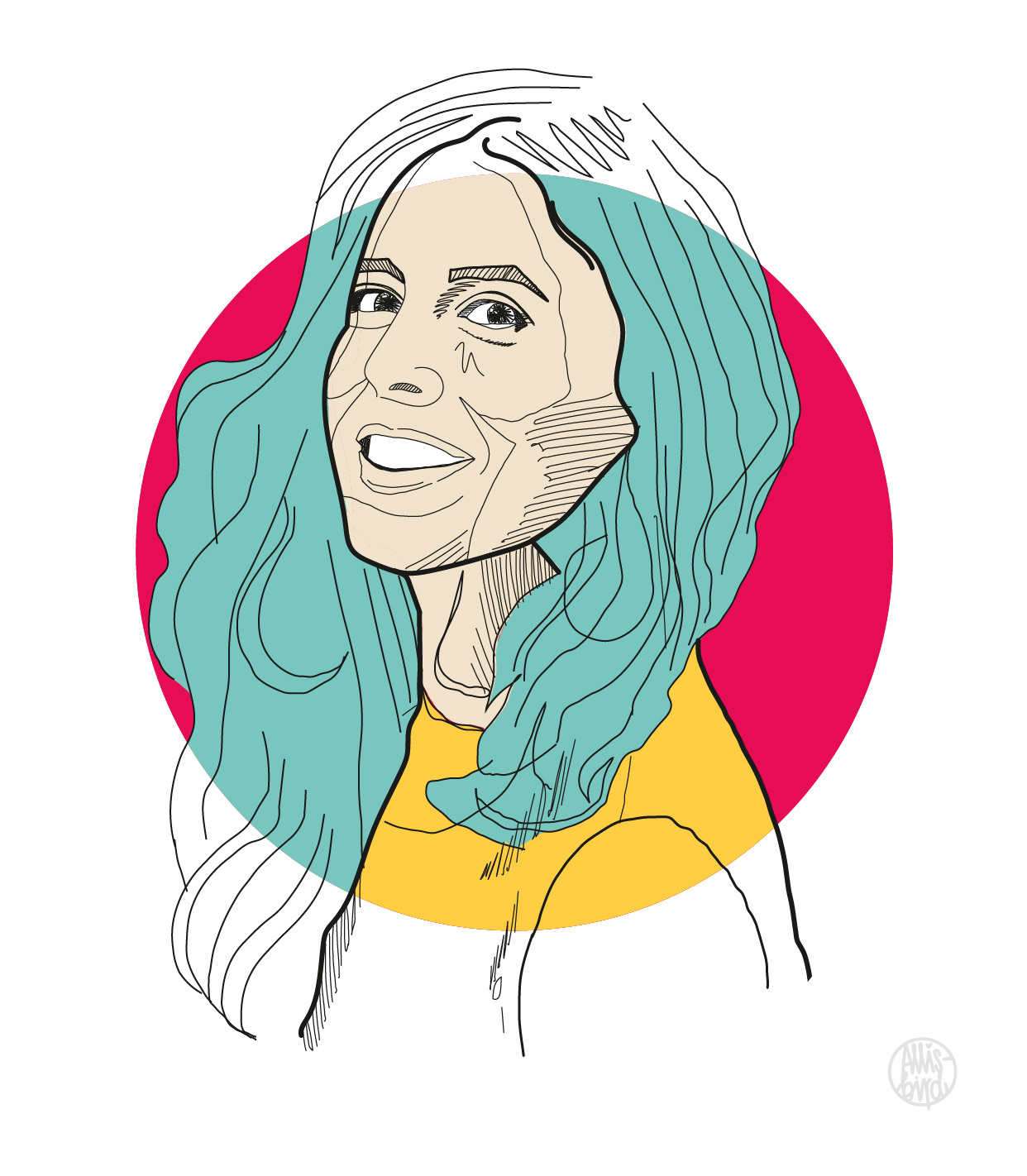 portrait-illustration-grafikdesign-Alexandra Porträt Illustration Alexandra Schneller
