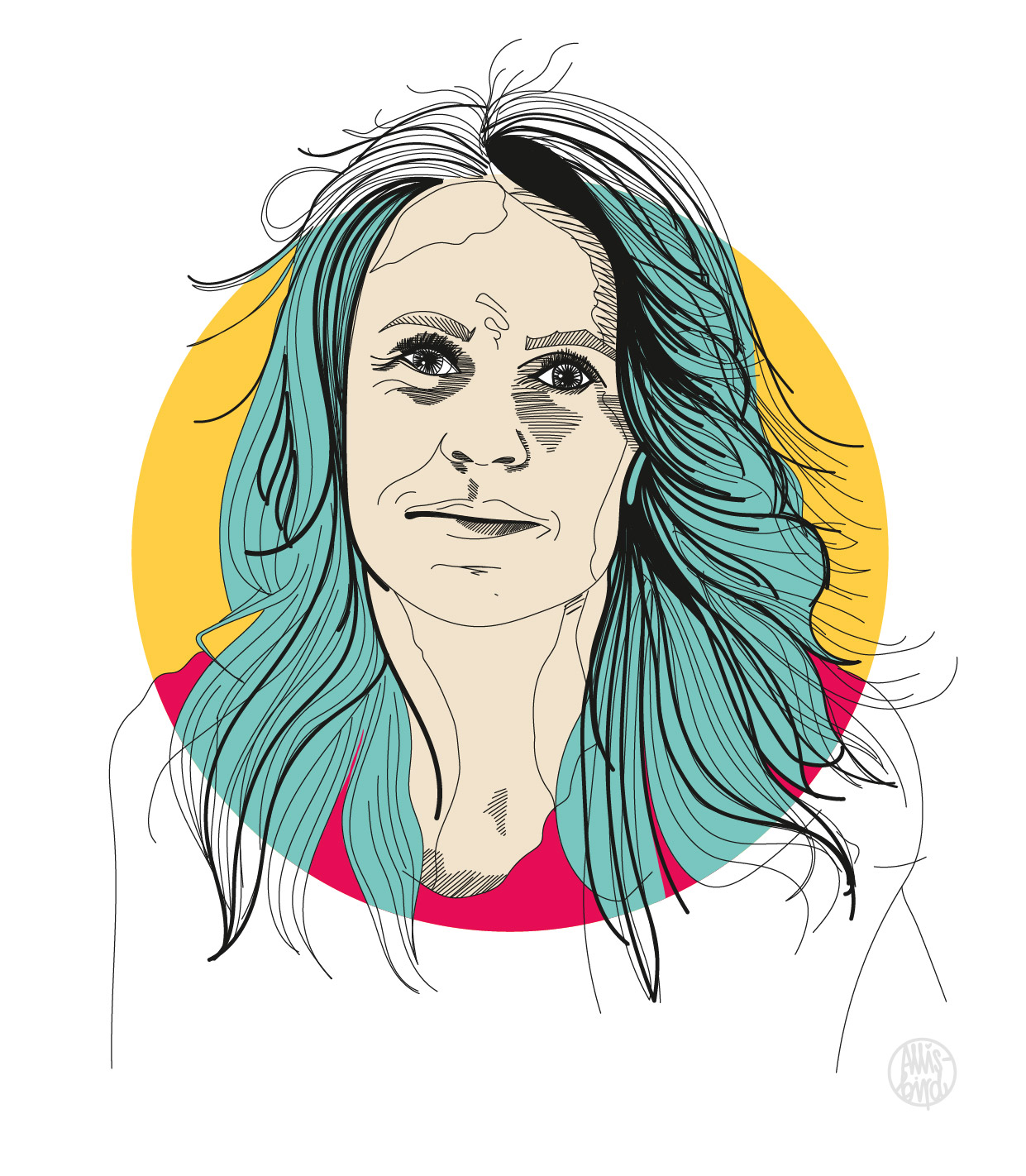 portrait-illustration-grafikdesign-cilly Porträt Illustration Cilly Festner