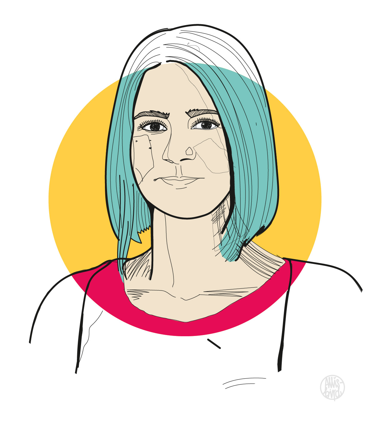 portrait-illustration-grafikdesign-sabrina Porträt Illustration Sabrina Blumenthal
