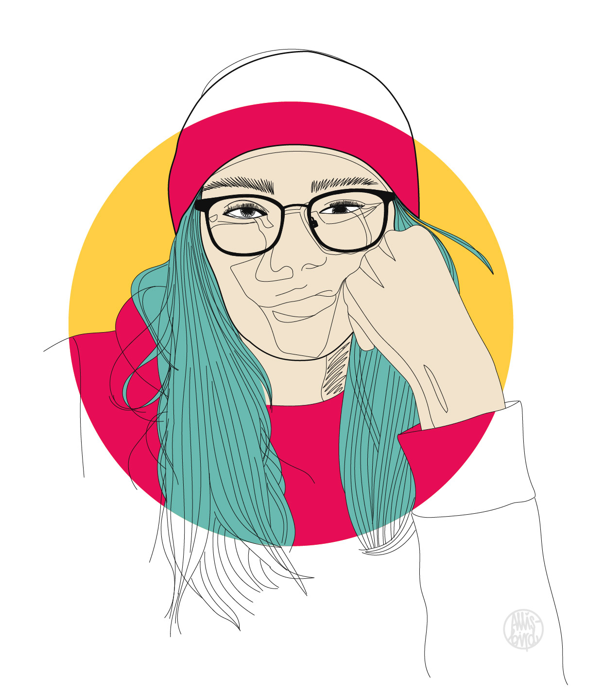 portrait-illustration-grafikdesign-sarah Porträt Illustration Sarah Dittmann