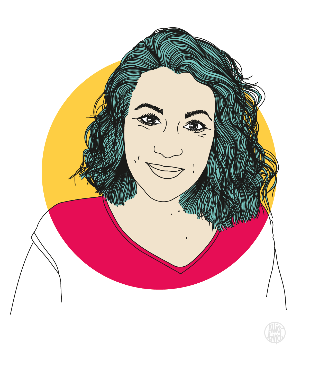 portrait-illustration-grafikdesign_Marie Porträt Illustration Marie Kaben