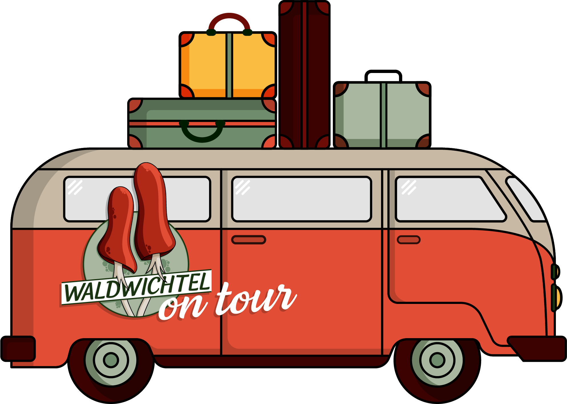 Waldwichtel shop on tour illustration